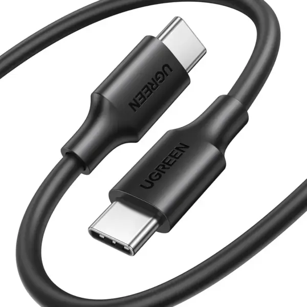 UGREEN USB-C to USB-C 2.0 Cable (0.5m, Black) | 60W PD Fast Charging | 480Mbps Data Sync | Reinforced for 10,000+ Bends | Compatible with Laptops, Smartphones & Tablets