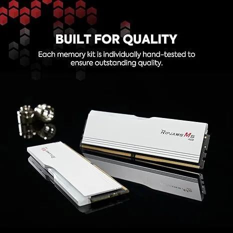 G.SKILL Ripjaws M5 RGB 32GB (2x16GB) DDR5 6400MT/s CL36 Memory Kit, Intel XMP 3.0, Dual-Channel, RGB Lighting, White Heat Spreader, High-Performance Gaming RAM | WHITE F5-6400J3648F16GX2-RM5RW - Image 7