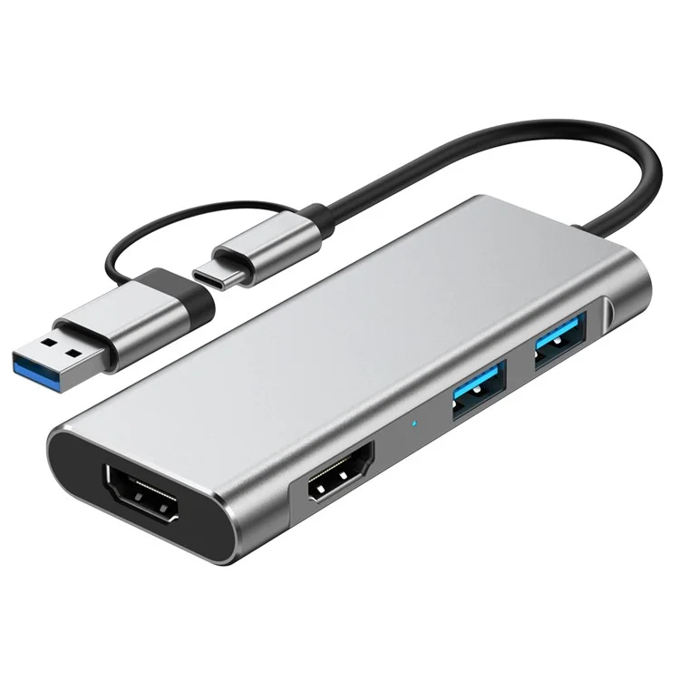 BYL 4-in-1 USB C Docking Station With Dual HDMI 1080P, 100W PD Fast Charging, 5Gbps USB 3.0, Plug & Play, Compact & Lightweight For Windows & MacBook