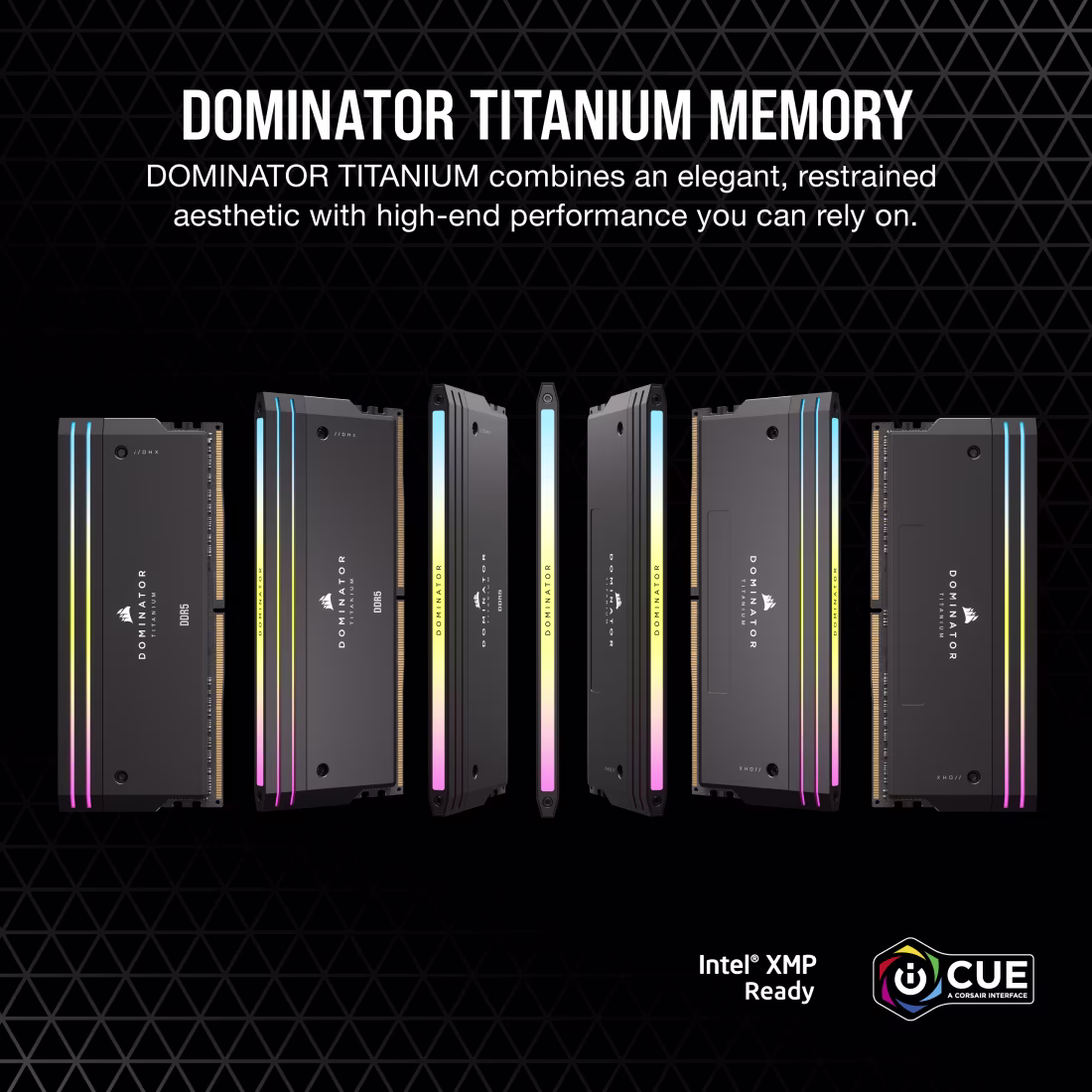 DOMINATOR_TITANIUM_RGB_DDR5_BLACK_2UP_Artboard02_AA CORSAIR Dominator Titanium 48GB (2x24GB) DDR5 6000MT/s CL30 Memory Kit, Intel XMP 3.0, 11 RGB LEDs, Advanced DHX Cooling, High-Performance Design for Intel 600/700 Series BLACK CMP48GX5M2B6000C30 - Image 3
