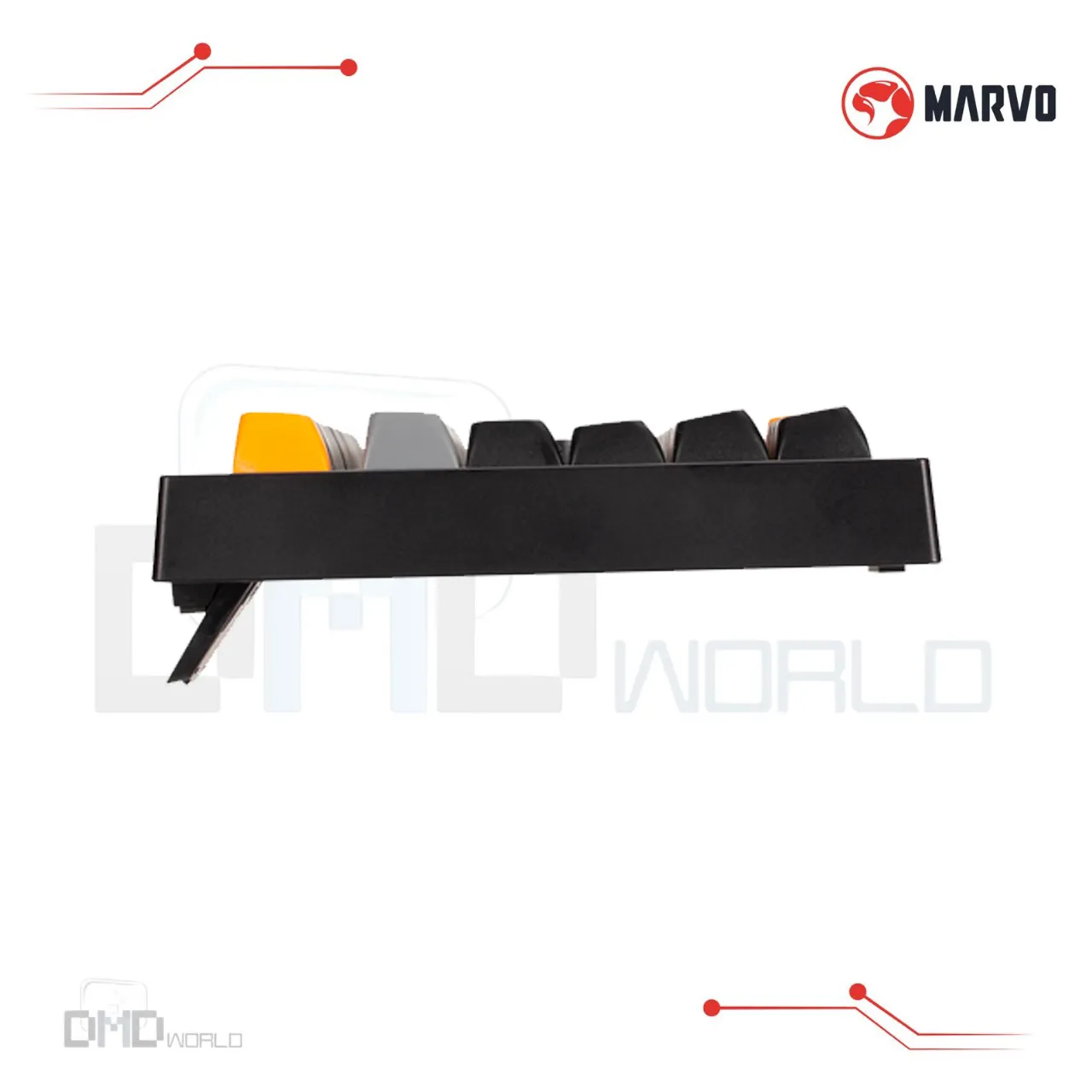 MARVO K638B Soldat S50B Gaming Keyboard | Silent Typing | 98 Keys | 19-Key Anti-Ghosting | Rainbow Backlight | USB Connection | Detachable Type-C Cable | Ergonomic Design - Image 3