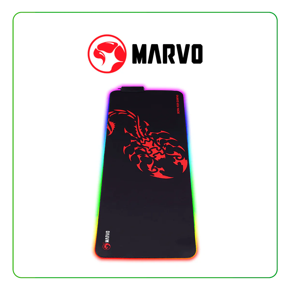 Marvo MG011 Rechargeable Mousepad – ARGB, Ultra-Smooth Surface, 4-Port USB Hub, Water-Resistant, Non-Slip Base