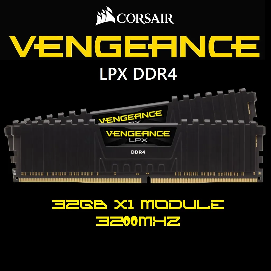 CORSAIR Vengeance LPX 32GB RAM DDR4 3200 MHz CMK128GX4M4E3200C16 CORSAIR Vengeance LPX 32GB RAM DDR4 3200 MHz CORSAIR Vengeance LPX  32GB Single Module 288-Pin PC RAM DDR4 3200 MHz (PC4 25600) 1.35V , CAS Latency 16 , Desktop Memory Model | BLACK CMK128GX4M4E3200C16