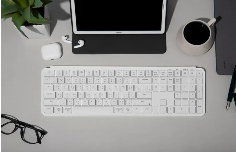 Untitled Keychron B1 Pro Ultra-Slim Full-Size Wireless Keyboard, 100% Layout, Bluetooth 5.2 & 2.4 GHz, 8-Month Battery Life, USB-C Wired, Mac/Windows/Linux Compatible, Ivory White - Image 1