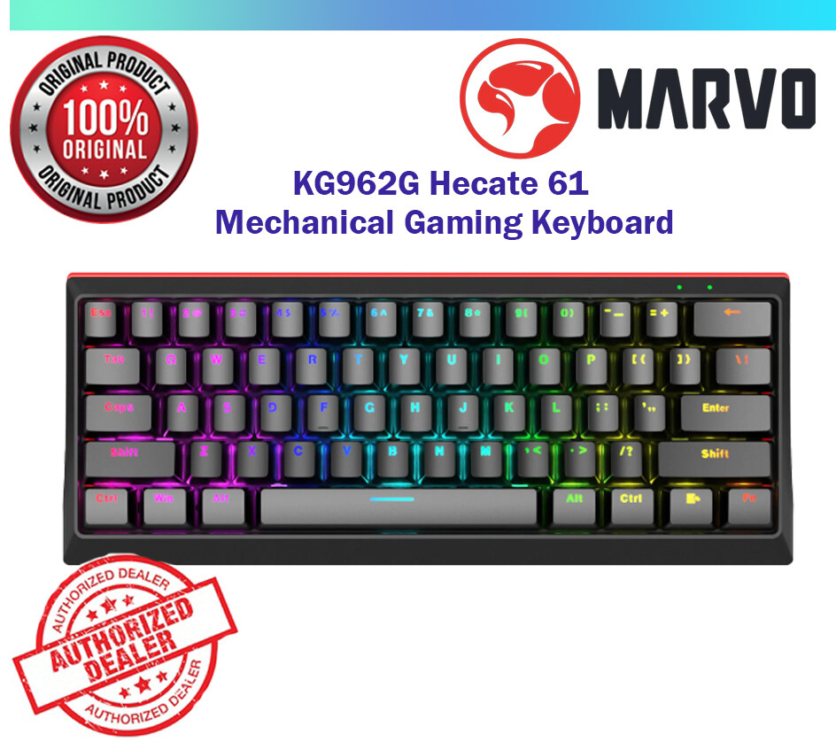 Untitled MARVO KG962G Hecate 61-Key Mechanical Gaming Keyboard | Blue Switches | Full Anti-Ghosting | Detachable USB Type-C Cable | Rainbow Backlight | Durable Double-Shot Keycaps - Image 1