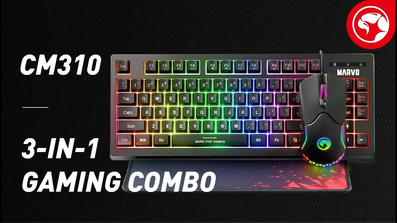 maxresdefault MARVO CM310 3-in-1 Gaming Combo | 87-Key RGB Membrane Keyboard | DPI Adjustable RGB Gaming Mouse | Non-Slip High-Density Mousepad | Durable & Water-Resistant Design - Image 1