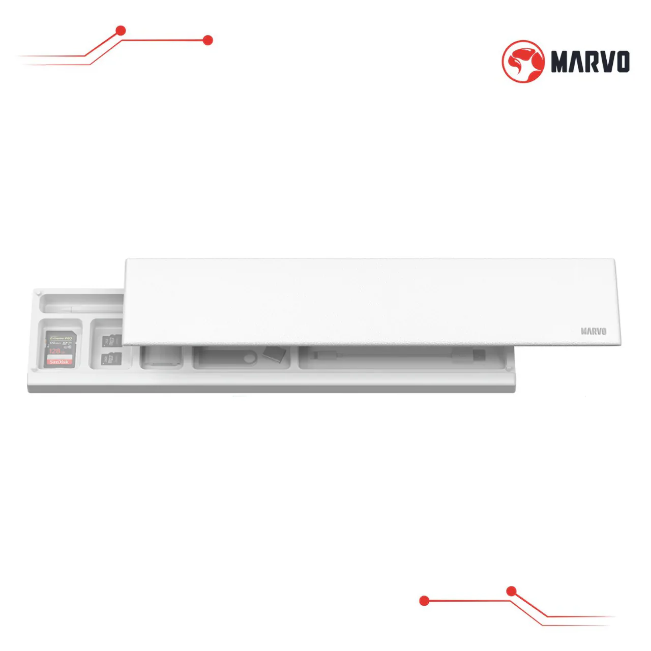 oi Marvo K002 BK Crest 60 White Ergonomic Keyboard Pad With Wrist Support, Hidden Storage Compartment, Anti-Slip Base & Soft Durable Padding For Comfort & Productivity - Image 1