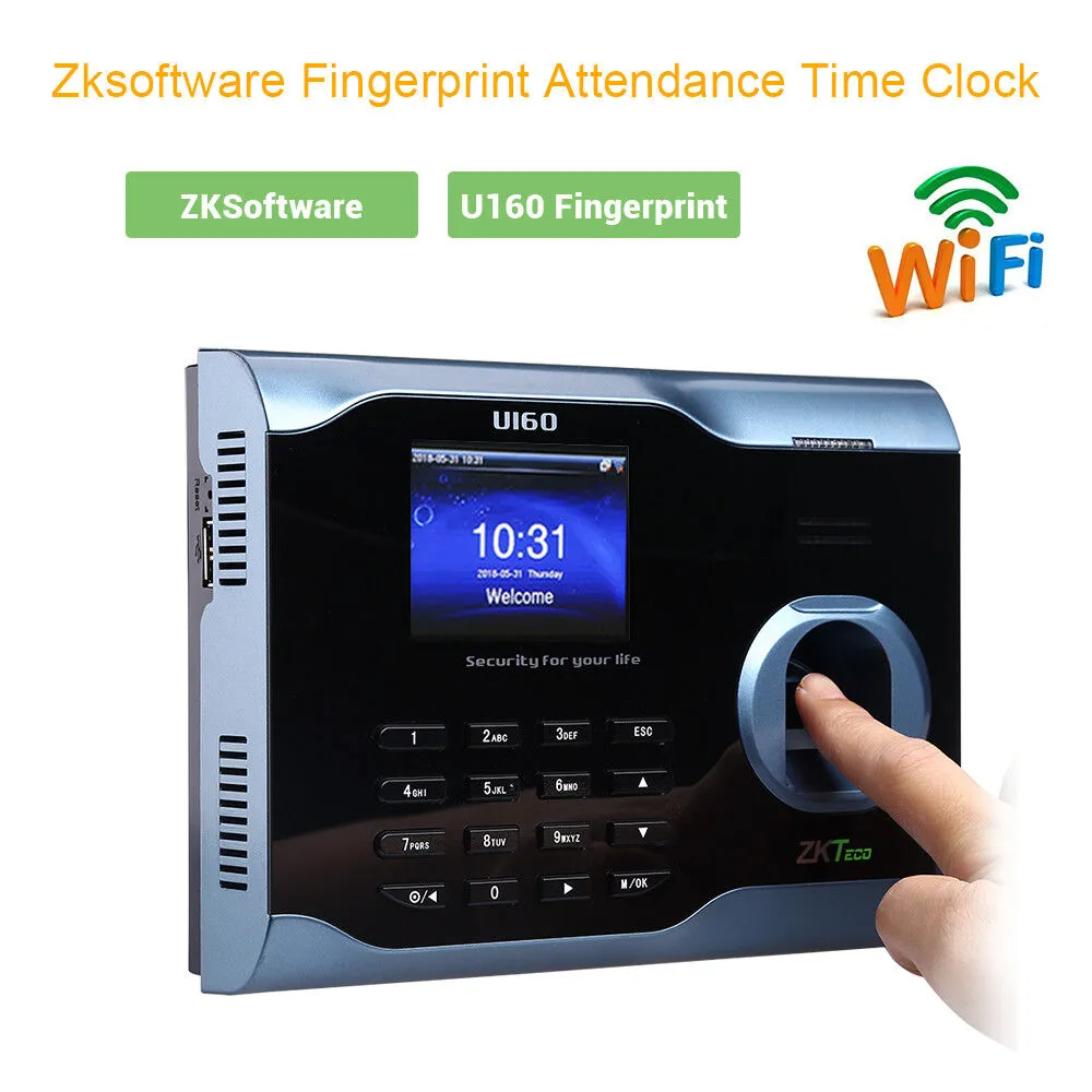 ZKTeco U160 Fingerprint Attendance Machine – Biometric Time Attendance System with RFID & Password Access, USB & Network Connectivity