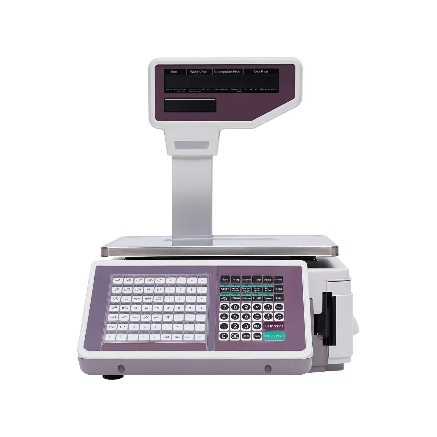 TMA-30KG 20 17 Barcode Scale With Label Printer – 66.14 Lbs Capacity, Dual Display, Mobile App Control, Small Ticket & Barcode Printing, For Retail & Grocery Use