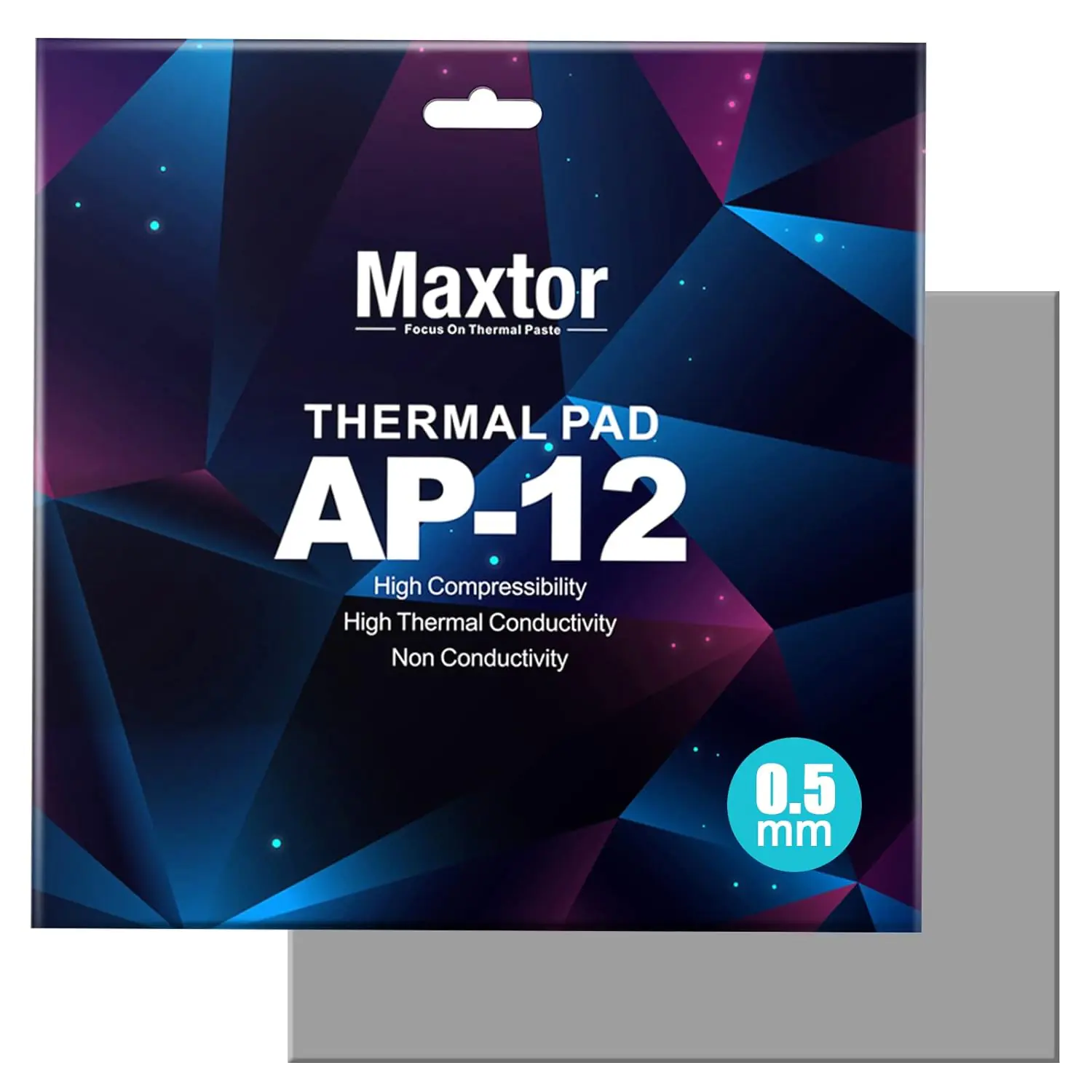Maxtor AP-12 Thermal Pad – 14.8 W/m-K Ultra-Thin, Non-Conductive Silica Gel Thermal Interface for CPU/GPU/SSD/M.2, 120x120mm, -50°C~+250°C, Safe & Cuttable | 0.5mm