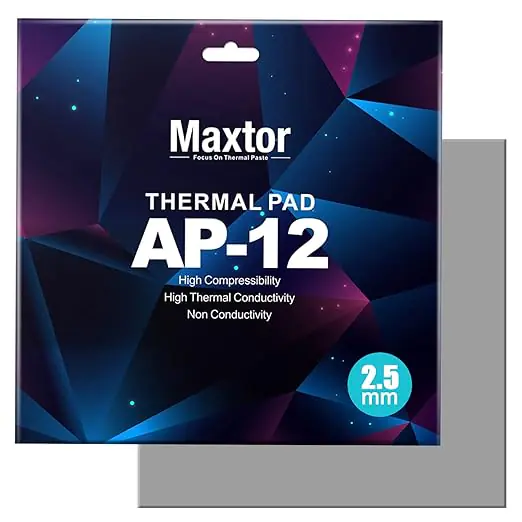 61riMRBT6+L._SX522_ Maxtor AP-12 Thermal Pad – 14.8 W/m-K High-Conductivity, Non-Conductive Silicone Thermal Pad for M.2 SSD & GPU Cooling, 45x85mm, -50°C~+250°C, Safe & Durable | 2.5mm - Image 1