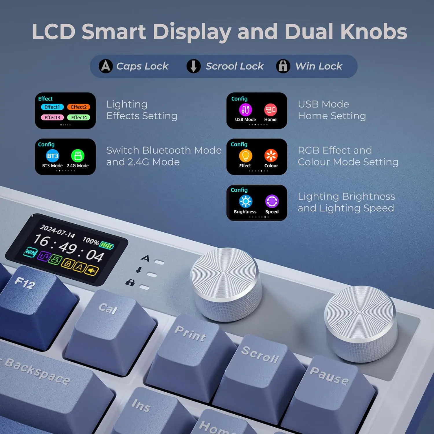 71F1BdqayV RK-M87-OCEAN-BLUE ROYAL KLUDGE RK M87 88KEYS / BLUE SWITCH / OCEAN BLUE RGB TRI-MODE SWAPPABLE KEYBOARD RK ROYAL KLUDGE  RK M87 88-Key Wireless Gaming Keyboard with LCD Screen and Dual Knob, 75% Percent 2.4Ghz/Bluetooth/USB-C Mechanical Keyboard with Gasket Structure, RGB Backlit Hot Swappable Blue Switches | Ocean Blue