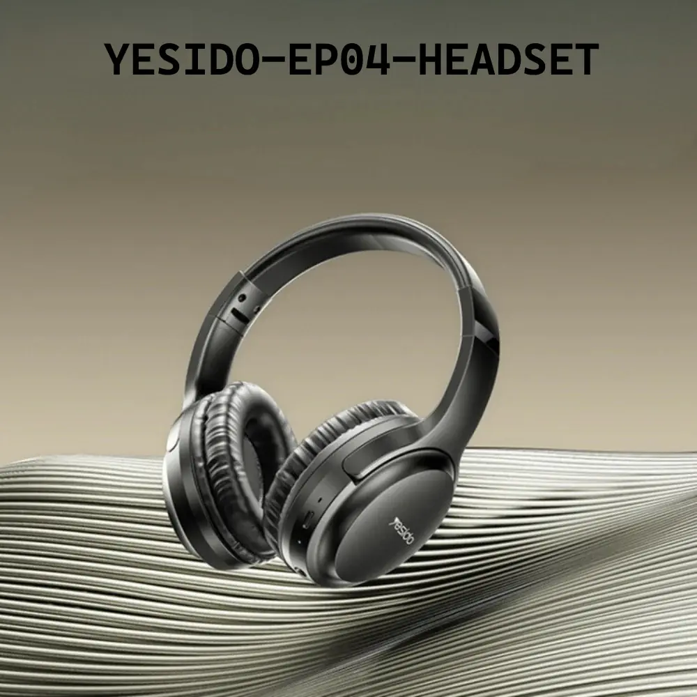 YESIDO EP04 Wireless/Wired Bluetooth 5.3 Headset | Foldable, Lightweight, Ergonomic Design | 25H Playtime | Low Latency | Type-C Charging