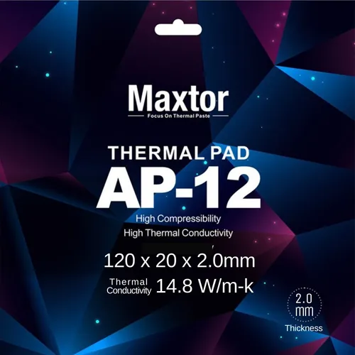 D_NQ_NP_622323-MLA50190579305_062022-O Maxtor AP-12 Thermal Pad – 14.8 W/m-K, Silicone-Based Non-Conductive Thermal Interface for CPU/GPU, RAM, M.2 SSDs, ICs, Consoles, 2mm - Image 1