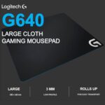 Logitech G640 Large Cloth Gaming Mouse Pad, 460x400mm, Optimized for Logitech G Sensors, Non-Slip Rubber Base, Smooth Tracking Surface, Durable & Portable Design