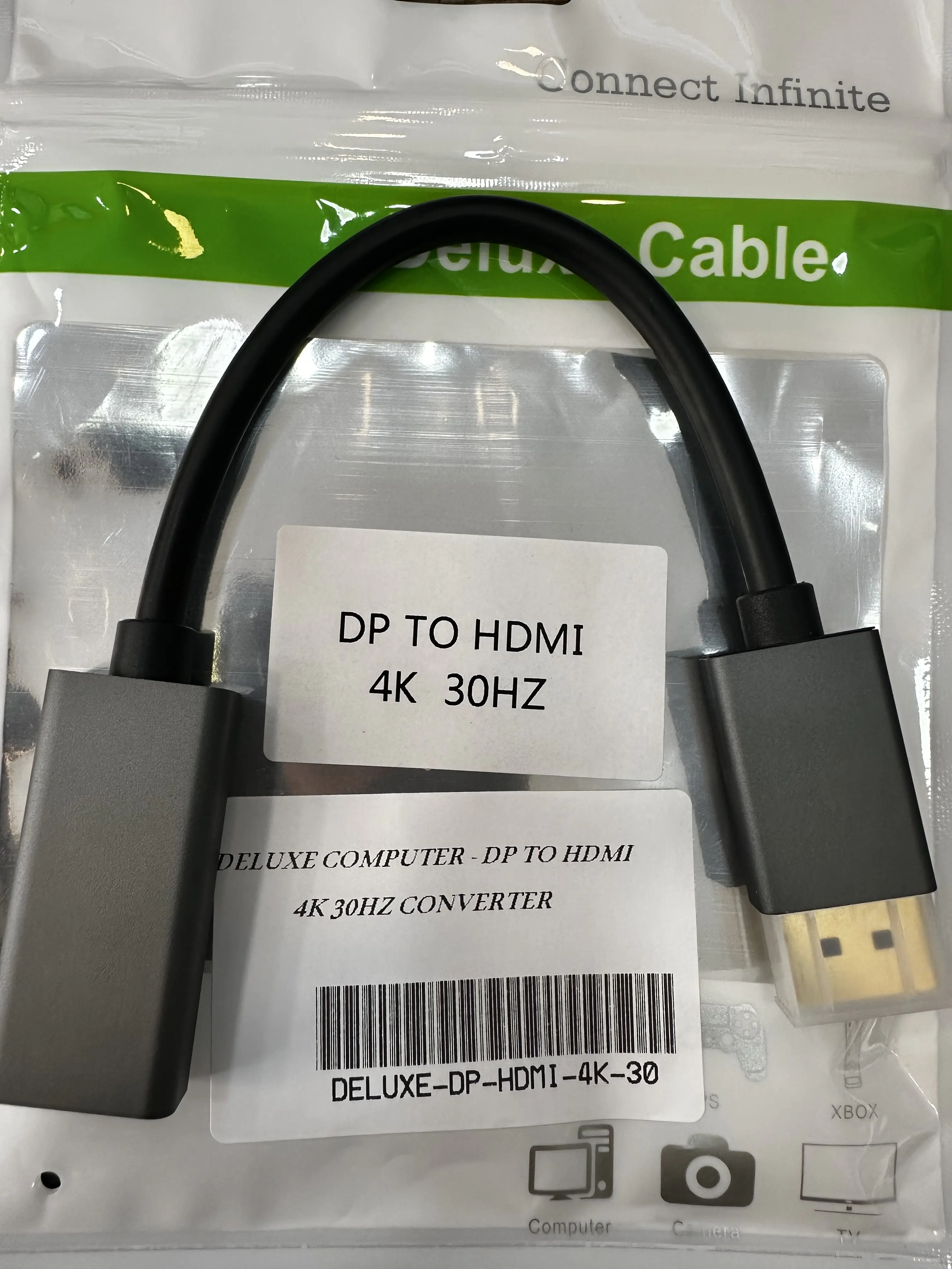 GDK123 Deluxe DP to HDMI 4K 30Hz Converter | High-Resolution DisplayPort to HDMI Adapter | Plug & Play | Universal Compatibility for Monitors, TVs, Projectors - Image 1