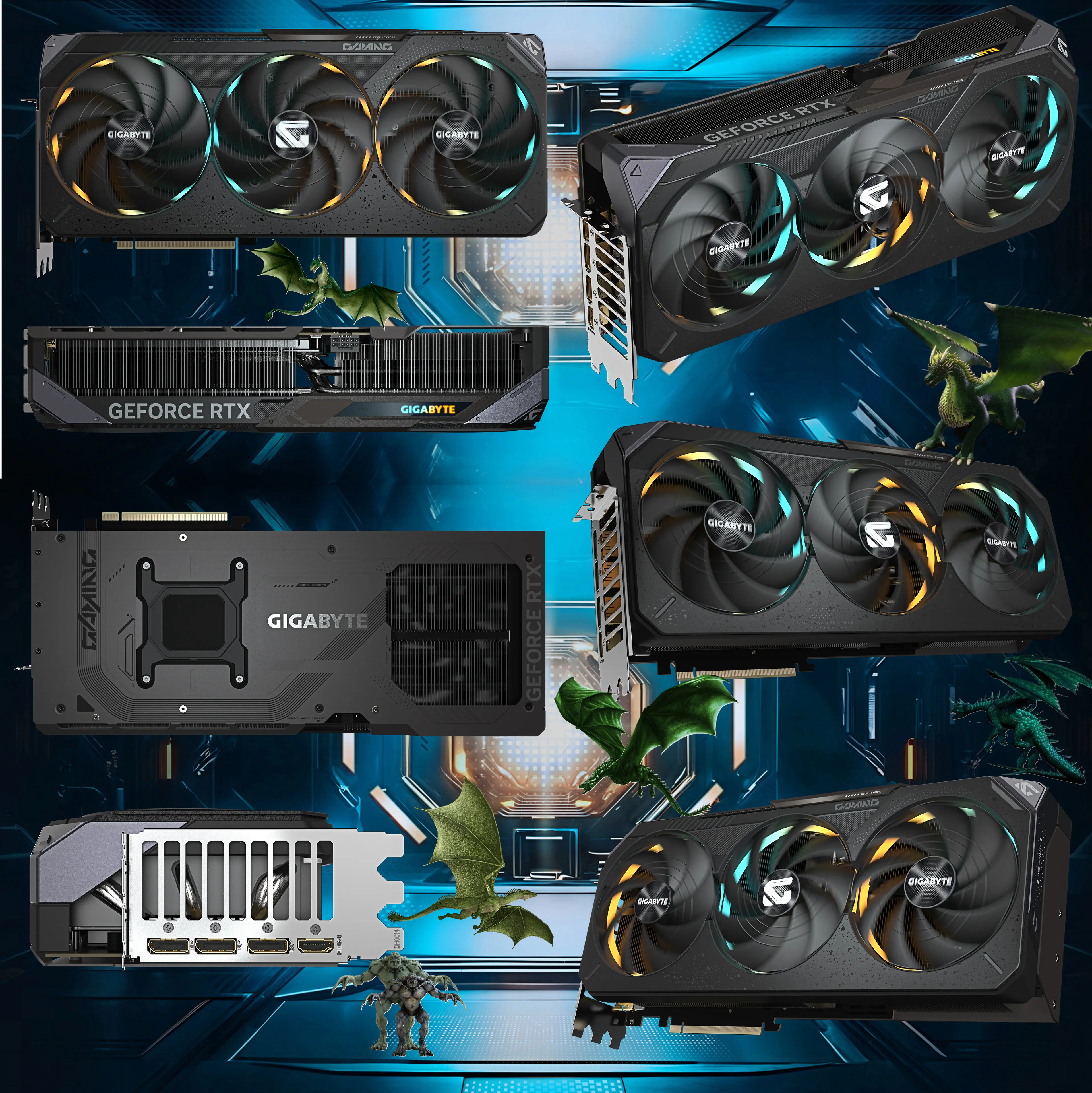 GeForce RTX™ 5090 GAMING OC 32G - all-pics- 9VN5090GO-00-G10 GIGABYTE GAMING OC RTX 5090 32GB 3X 6 MONTH WRTY Gigabyte GeForce RTX 5090 Gaming OC 32GB GDDR7 512-bit GPU Blackwell Architecture, 2550MHz, PCIe 5.0, WINDFORCE Cooling, RGB Halo, Sliding Side Plate, Dual BIOS, HDMI 2.1b, DisplayPort 2.1b, ATX | BLACK GV-N5090GAMING OC-32GD