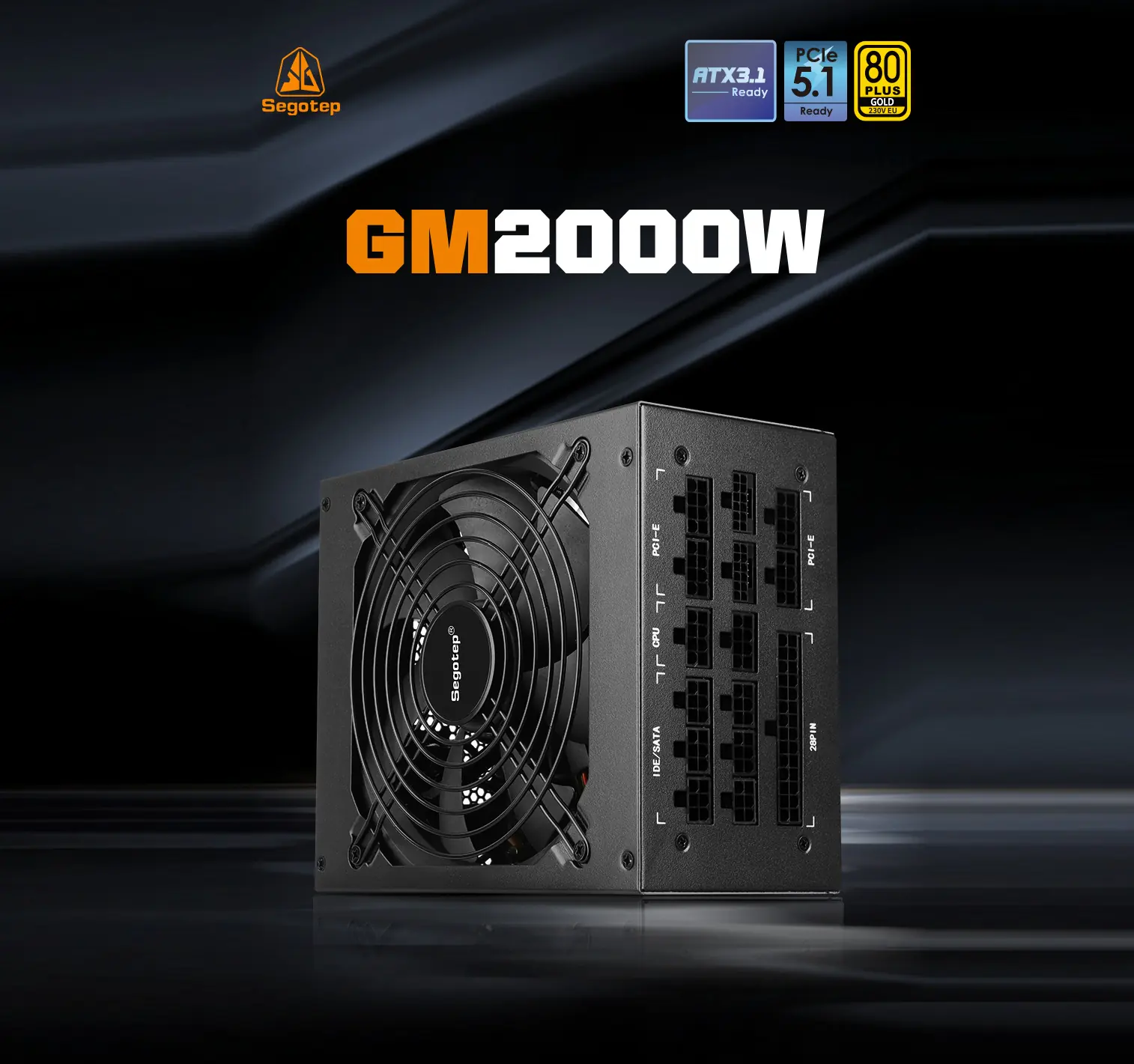 Segotep GM2000W 80+ Gold PSU | ATX 3.1 | 2000W | Fully Modular | PCIe 5.1 Ready | AI Cooling | Hydraulic Fan | Extreme Performance Power Supply