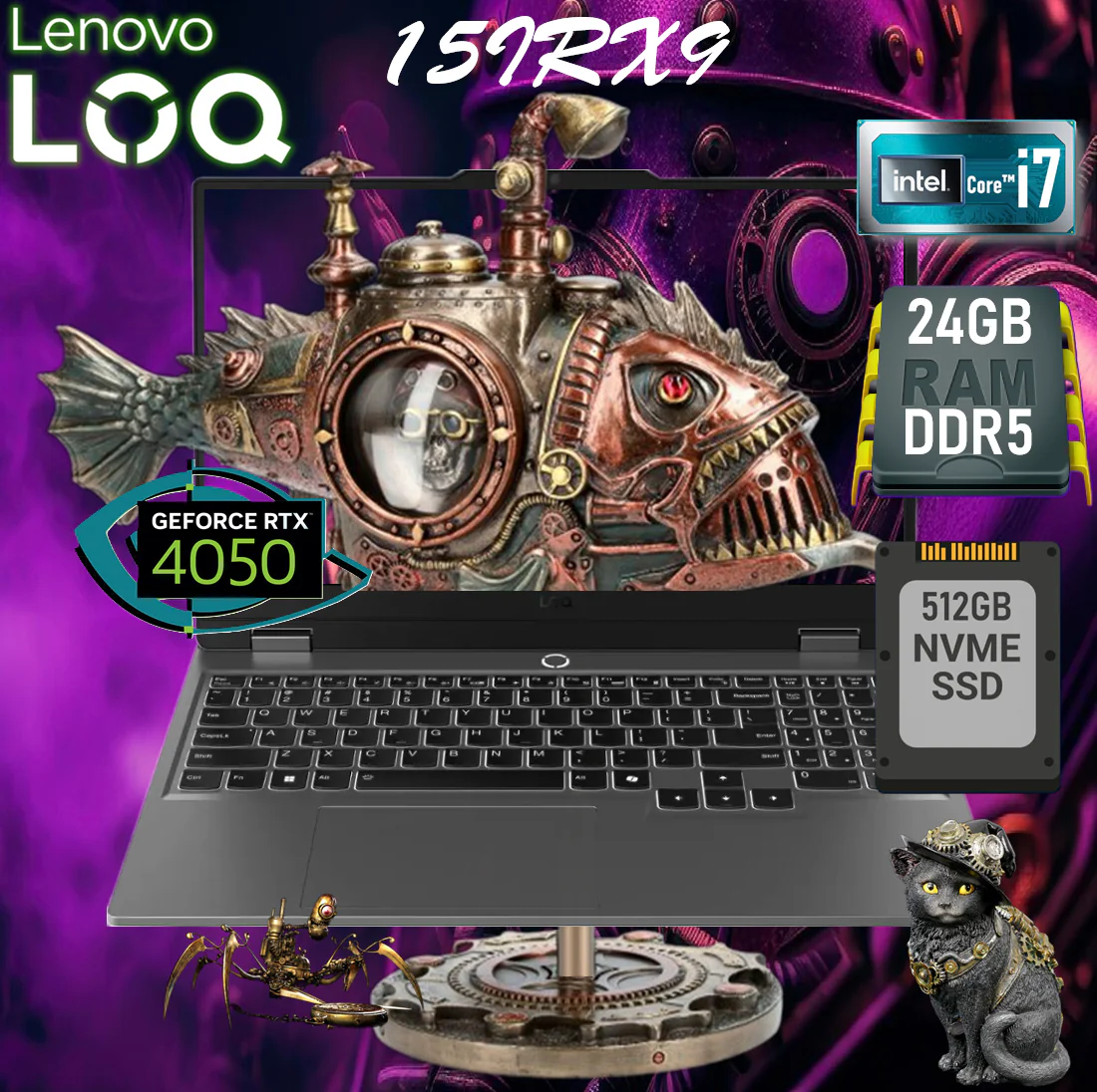 Lenovo LOQ 15IRX9 Intel® Core™ i7-13650HX-no-diff 83DV00YPAX LENOVO LOQ 15IRX9 I7-13650HX 24GB / 512GB / 4050 / 15.6" / FHD / DOS / LUNA GREY Lenovo LOQ 15IRX9 Intel® Core™ i7-13650HX | 24GB DDR5 RAM ; 512GB SSD | RTX™ 4050 6GB | 15.6" FHD IPS Display 144Hz | English & Arabic White Backlit Keyboard | DOS | Luna Grey