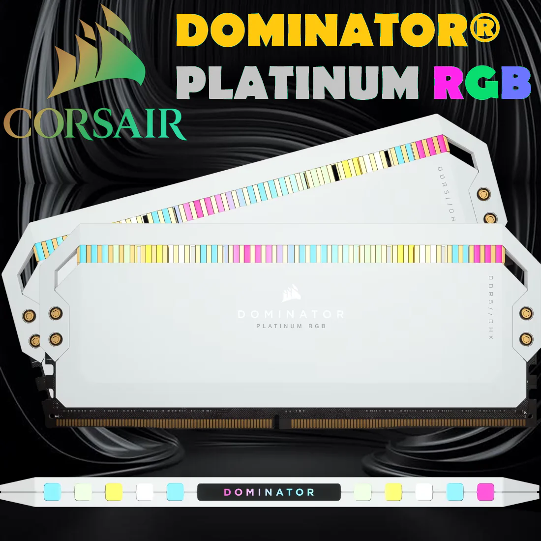 Memory Kit — White CMT32GX5M2B5600C36W USED CORSAIR DOMINATOR PLATINUM RGB 32GB(2X16) 5600 MHZ USED CORSAIR Dominator® Platinum RGB DDR5 32GB (2x16GB) 5600MT/s CL36 White Memory Kit With Intel® XMP 3.0, Dynamic Multi-Zone RGB, DHX Cooling & iCUE Software Control | WHITE CMT32GX5M2B5600C36W