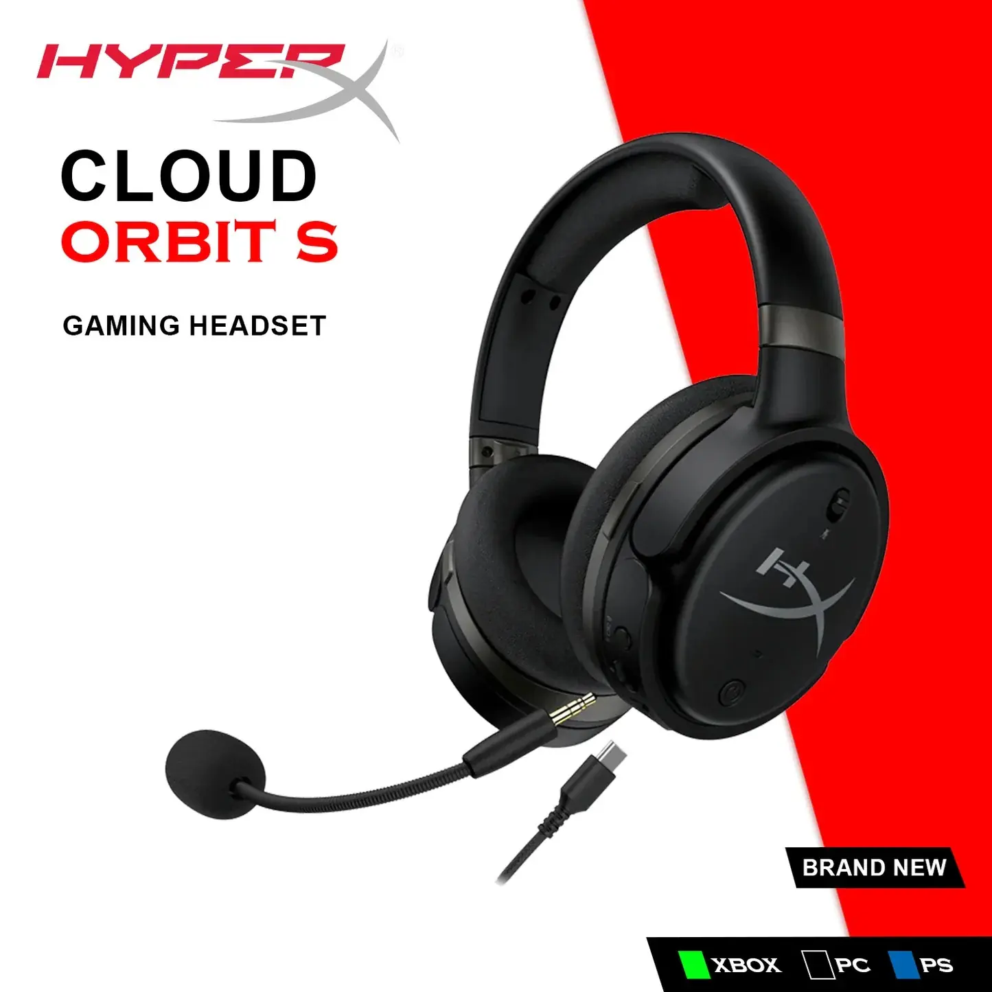 HyperX Cloud Orbit S Gaming Headset With Audeze Planar Magnetic Drivers, 3D Waves Nx Head Tracking, Detachable Mic, PC/Mac/Console Compatibility, Wired, Black