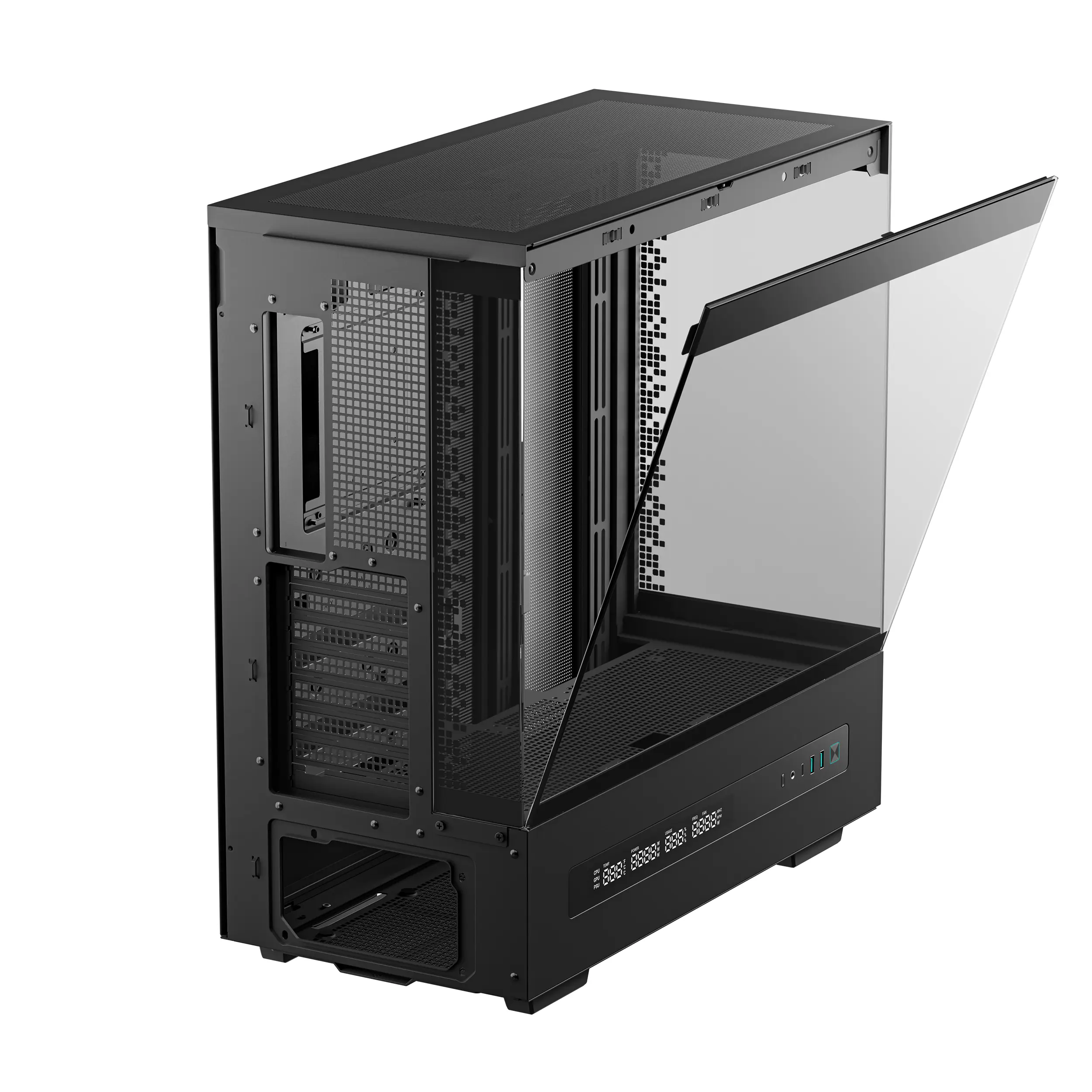 R-CH690-BKNNA0D-G-1 (10) R-CH690-BKNNA0D-G-1 DEEPCOOL CH690 DIGITAL MID TOWER MINI-ITX 450mm BLACK GAMING CASE DeepCool CH690 DIGITAL PC Case With Digital Display, Glass Panel, GPU Holder, USB-C, 450mm GPU, 420mm Radiator, ATX Support, 8 Slots, 3.5”+2.5” Drive Bays, Mesh Mod Option | BLACK