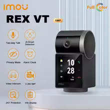 IMOU Rex VT 3K 5MP Indoor Security Camera | Video Intercom, 360° View, 2.4" Smart Screen, Night Vision, AI Detection, Voice Memo, Wi-Fi, Privacy Shield, 96dB Siren