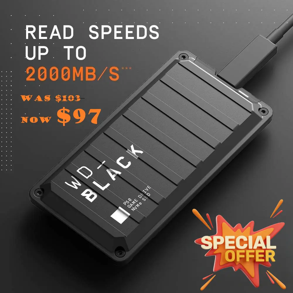 WD_BLACK P50 1TB External SSD – 2000MB/s - OFFER