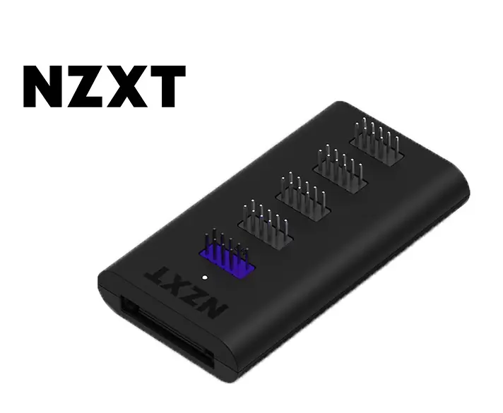 hgjn23 NZXT Internal USB Hub 3 | 4 USB 2.0 Ports | Compact & Magnetic Design | SATA Power for Stable Performance | Easy Installation with 3M Dual Lock Tapes | Black - Image 1