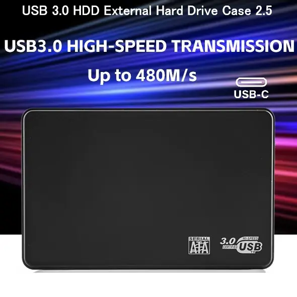 Q3 2.5" HDD External Enclosure | USB 3.1 Type-C | Plug & Play | Tool-Free | Supports up to 4TB | Compatible with Windows & macOS | Slim & Portable Design