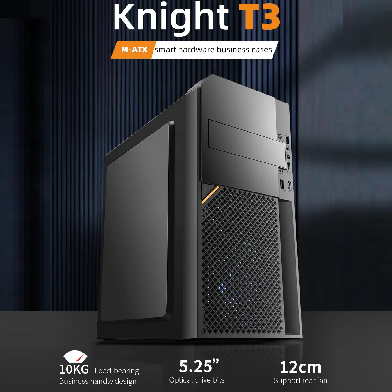 pp900...0 Segotep KNIGHT T3 M-ATX Mid-Tower PC Case | Mesh Front | USB 3.0 | No Pre-Installed Fan | Tool-Free Design | Black - Image 1
