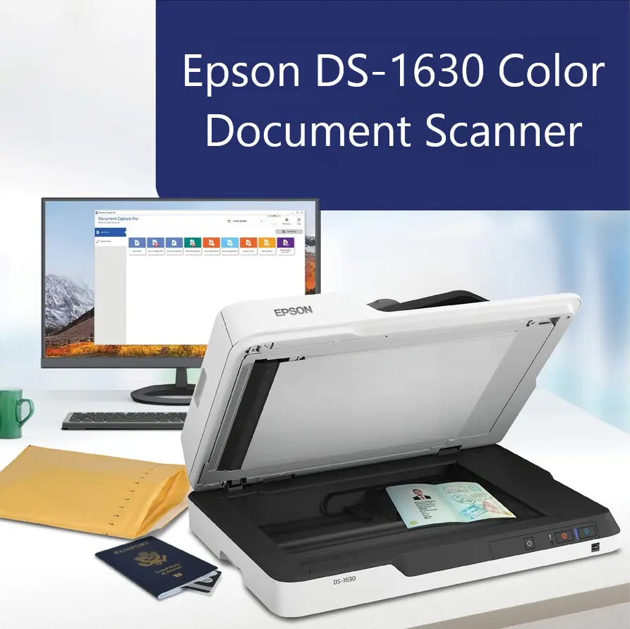 pprofile 314522737637644787 Epson DS-1630 Color Document Scanner | Flatbed + 50-Page ADF | 25ppm, Auto Duplex, USB 3.0, 1200dpi, OCR, Compatible with PC & Mac - Image 1