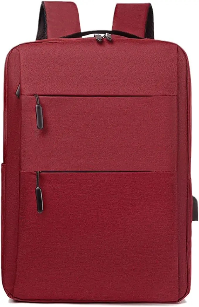 EZ W012 15.6" Lightweight Oxford Laptop Backpack – Daypack for Work, School, and Travel – Compact, Stylish, and Durable | Red