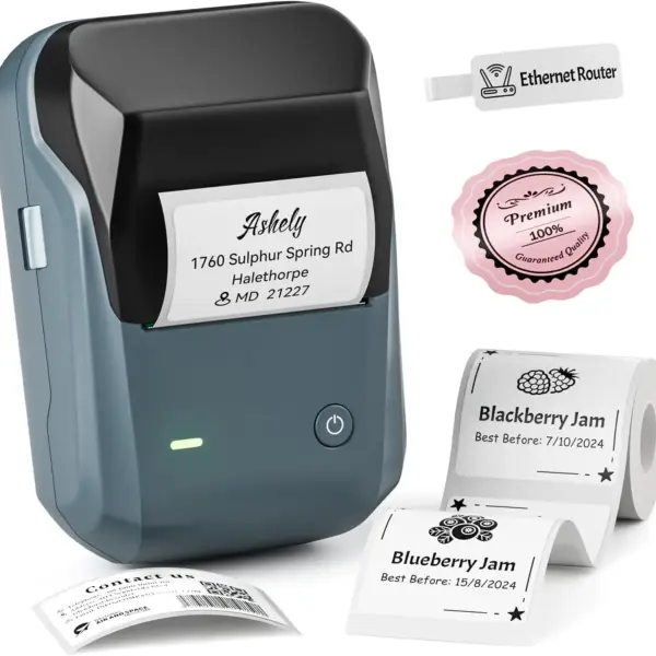 NIIMBOT B1 Smart Bluetooth Label Printer – Thermal Portable Sticker Maker, 20–50mm Width, Rechargeable, App-Controlled, for Home & Business – Space Blue