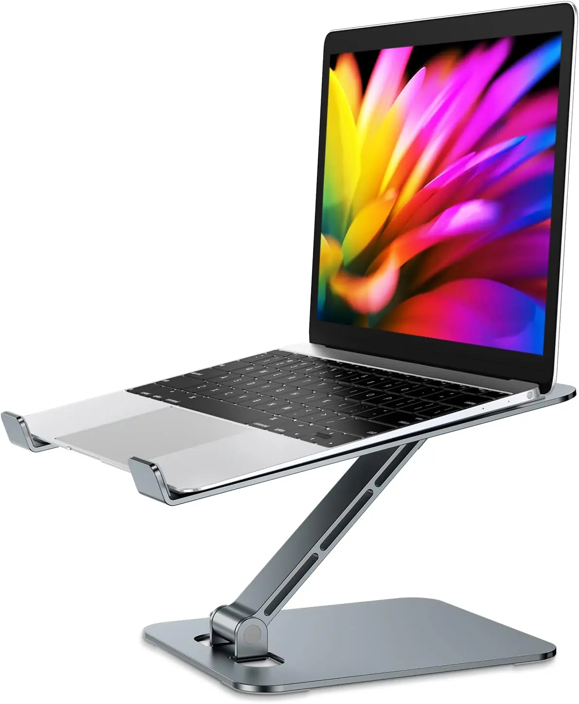 N86 Adjustable Foldable Laptop Stand – Fits 10"-16", Heat Dissipation, Portable, Max Load 4kg, Height Adjustable (30–190mm), Aluminum Alloy, Silver