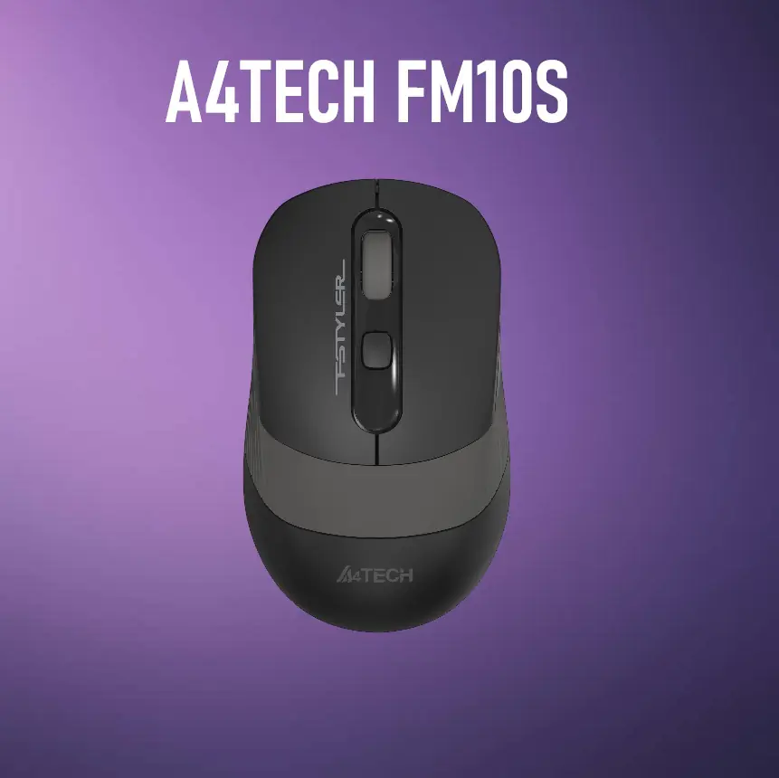 A4TECH FM10S FSTYLER Wired Silent Mouse – 1600 DPI, Optical Sensor, Silent Clicks, 4-Way Scroll, 8-in-One Hotkeys, Ergonomic Grip, USB, for PC & Mac, Dust-Resistant Wheel