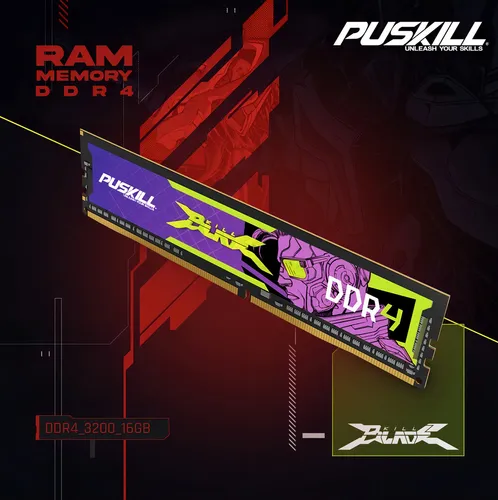 D_NQ_NP_651747-MLU77959319697_072024-O PUSKILL KILLBLADE 16GB DDR4 3200MHz Desktop RAM – CL22 DIMM, 25.6GB/s Transfer Rate, Gamer-Grade Performance | Black | PSK-D4D22M3200B-16G - Image 1