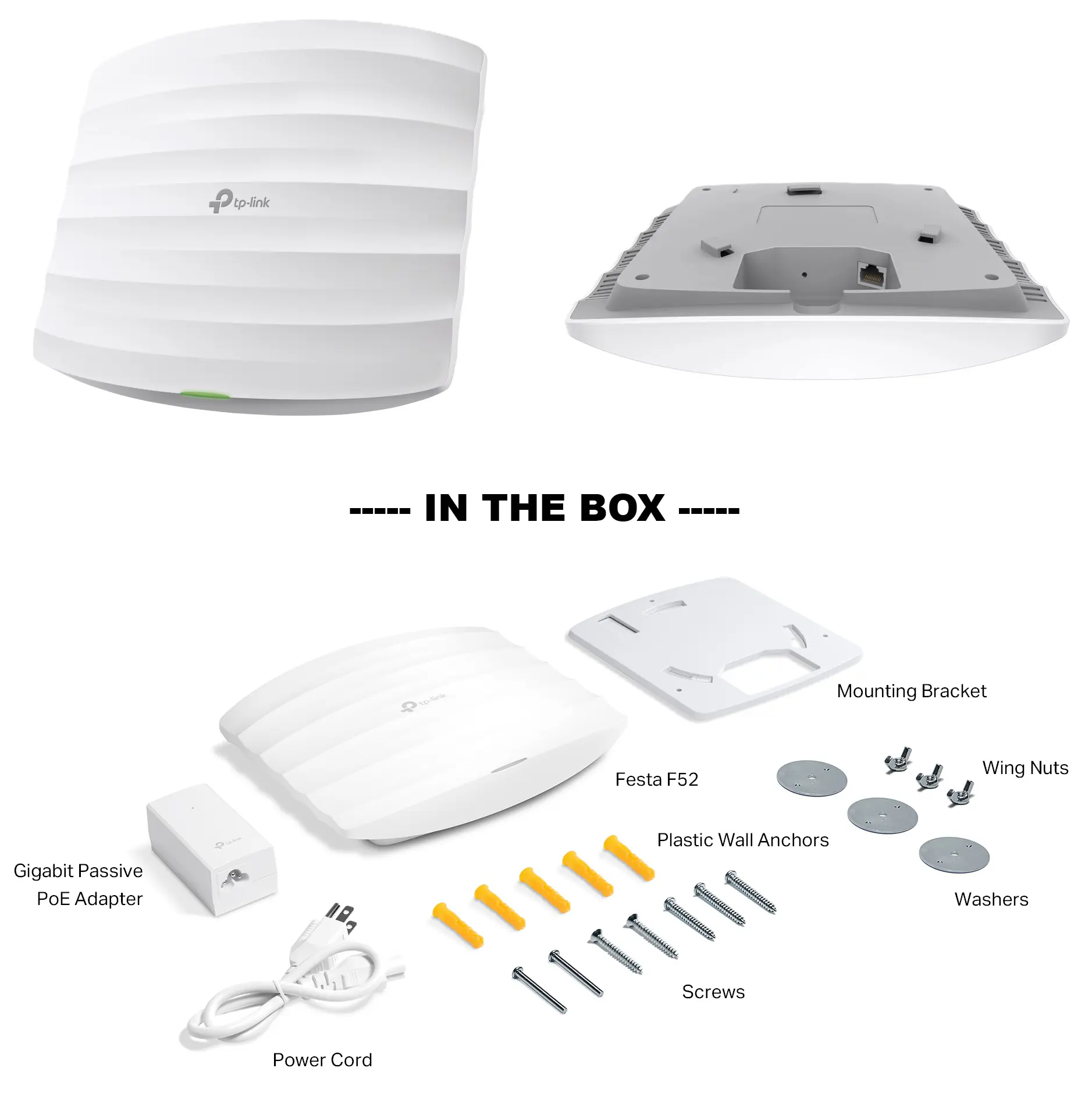 FESTA-F52 TPLINK FESTA F52 AC1350 WIRELESS MU-MIMO GIGABIT CEILING MOUNT ACCESS POINT