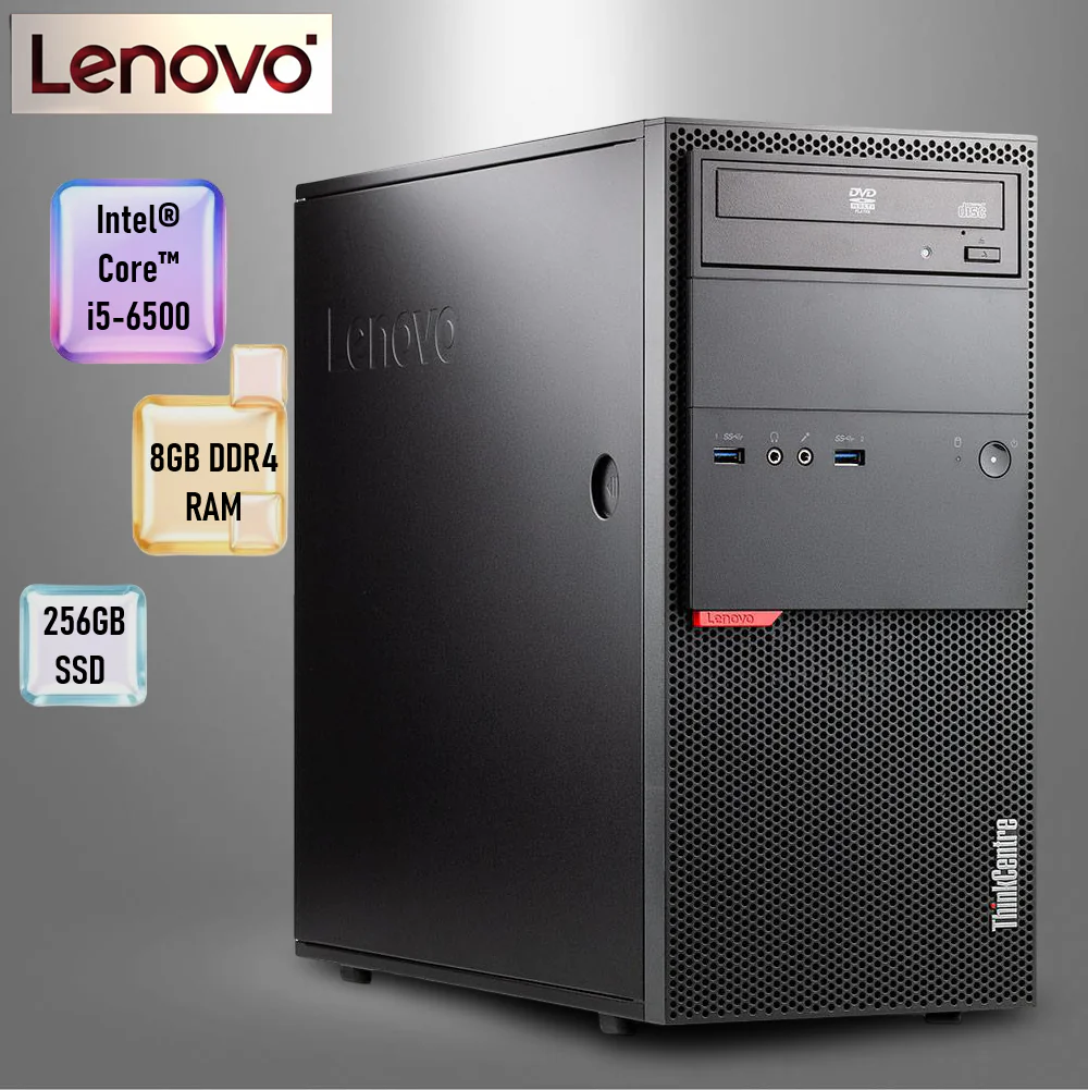 PC-LENOVO-M800 PC-LENOVO-M800 PC LENOVO M800 TOWER I5-6TH 8GB/256GB SSD  LENOVO ThinkCentre M800 Desktop Intel® Core™ i5-6500 Processor | 8GB DDR4 RAM | 256GB SSD | DOS | BLACK 10FVS0RT00 - NO BOX