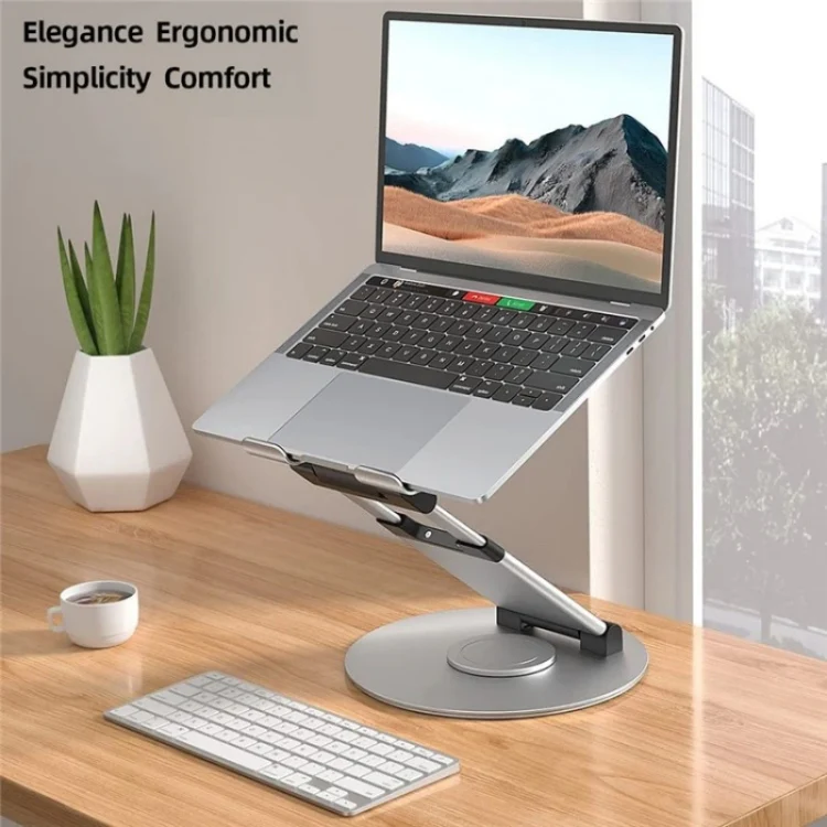 N19-2 Aluminum Sit-to-Stand Adjustable Laptop Stand – Ergonomic, Heavy-Duty Riser for 10"-17" Laptops with 22lbs Load Capacity