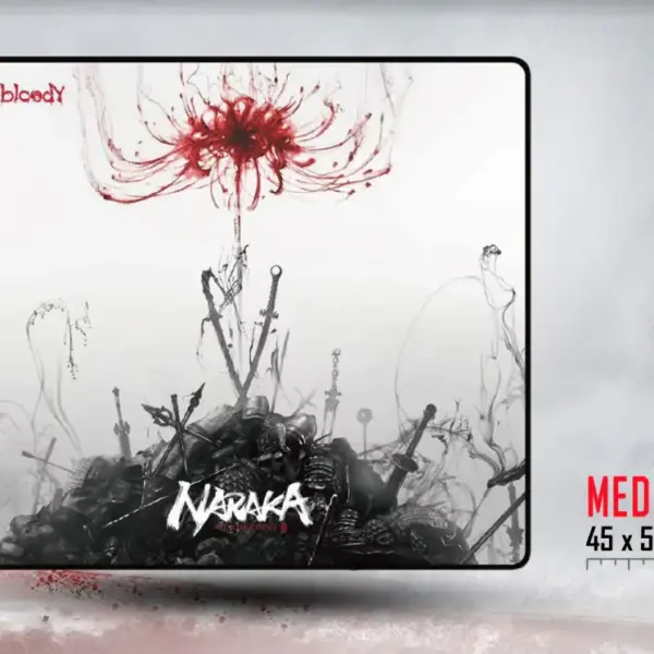 BLOODY Naraka BP-45 Gaming Mousepad – 450x400x3mm Large Size, Smooth Surface for Precision, Non-Slip Base, Stitched Edges, Easy to Clean, Ultimate Glide Performance