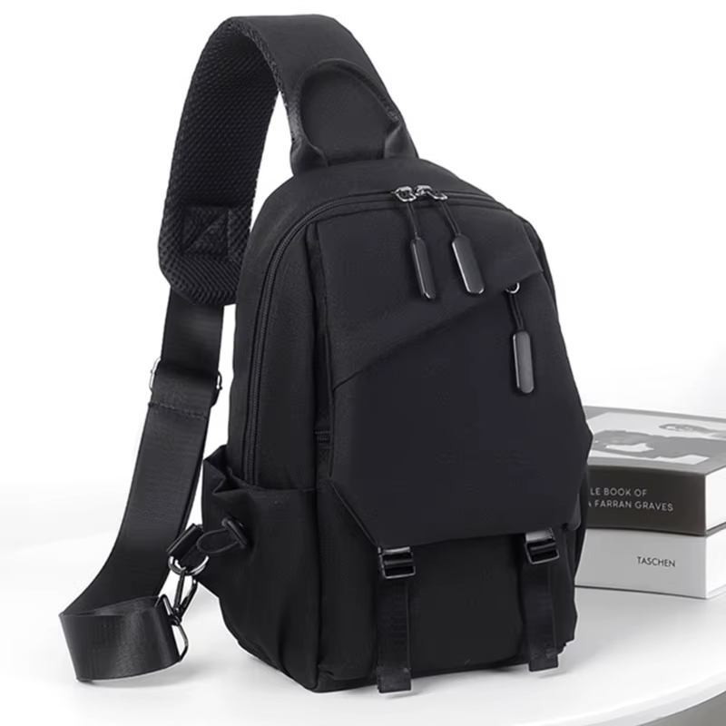 EZ EXP030 Sling Bag – Multi-Compartment Waterproof Oxford Crossbody for Daily, Business & Travel Use | Black