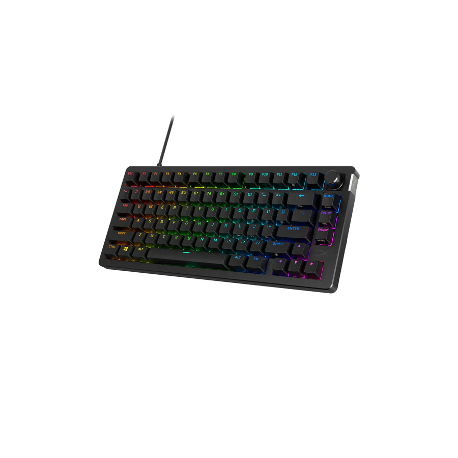 hyperx_alloy_rise_75_us_7g7a4aa_23aba_angle_3_900x HyperX Alloy Rise 75 Mechanical Gaming Keyboard – 75% Layout, Hot-Swappable Red Linear Switches, RGB, Gasket Mounted, Ambient Sensor, 8K Polling, Wired - Image 4