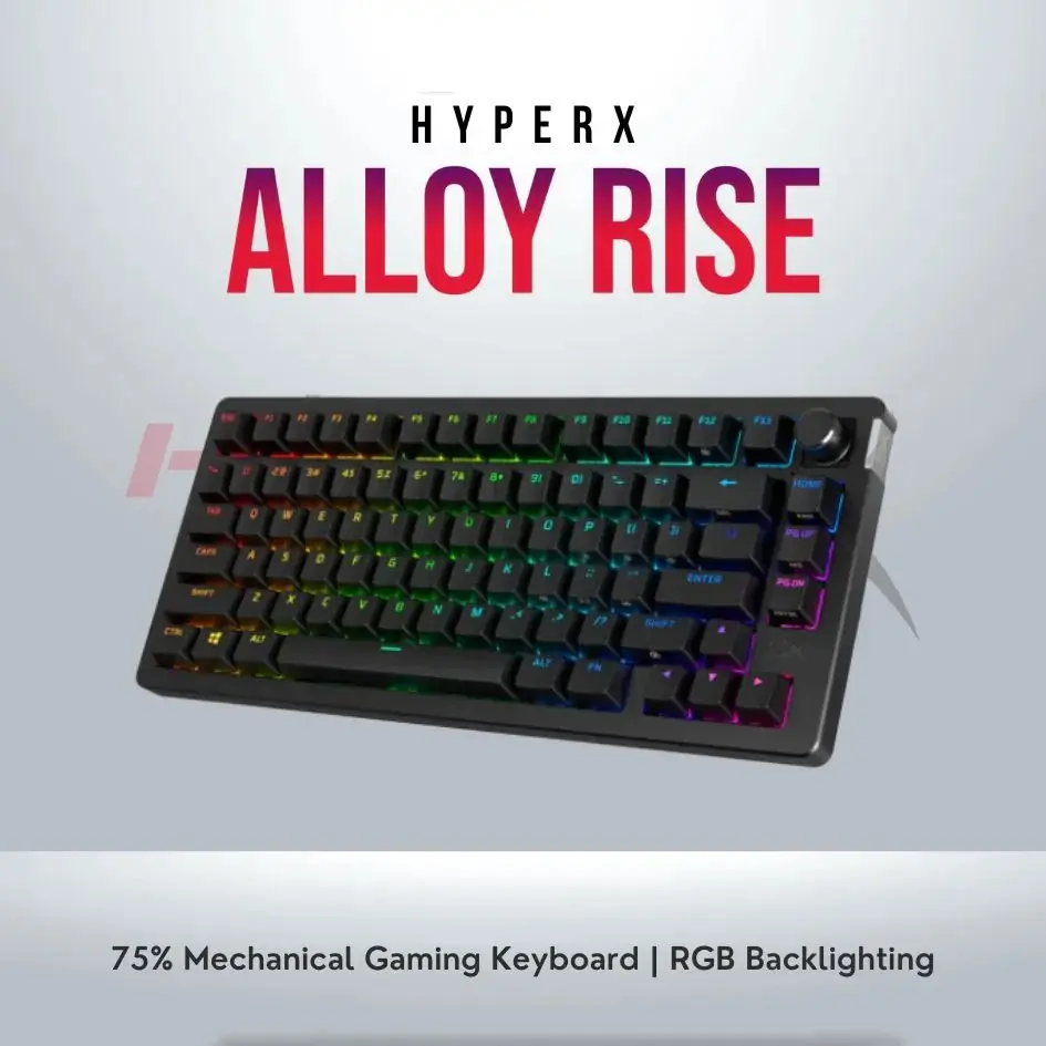 jgf543288fdc HyperX Alloy Rise 75 Mechanical Gaming Keyboard – 75% Layout, Hot-Swappable Red Linear Switches, RGB, Gasket Mounted, Ambient Sensor, 8K Polling, Wired - Image 1