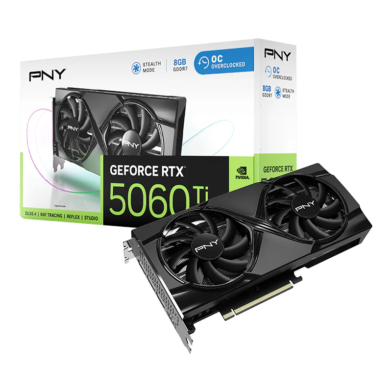 10-PNY-RTX-5060-Ti-STD-OC-8GB-EPIC-X-Triple-Fan-gr PNY GeForce RTX 5060 Ti OC 8GB GDDR7 GPU – Blackwell, DLSS 4, PCIe 5.0, 448GB/s, 3x DP 2.1 + HDMI 2.1, Dual Fan, Ray Tracing, Studio Ready, VelocityYX Software | 1 YEAR WARRANTY - Image 10
