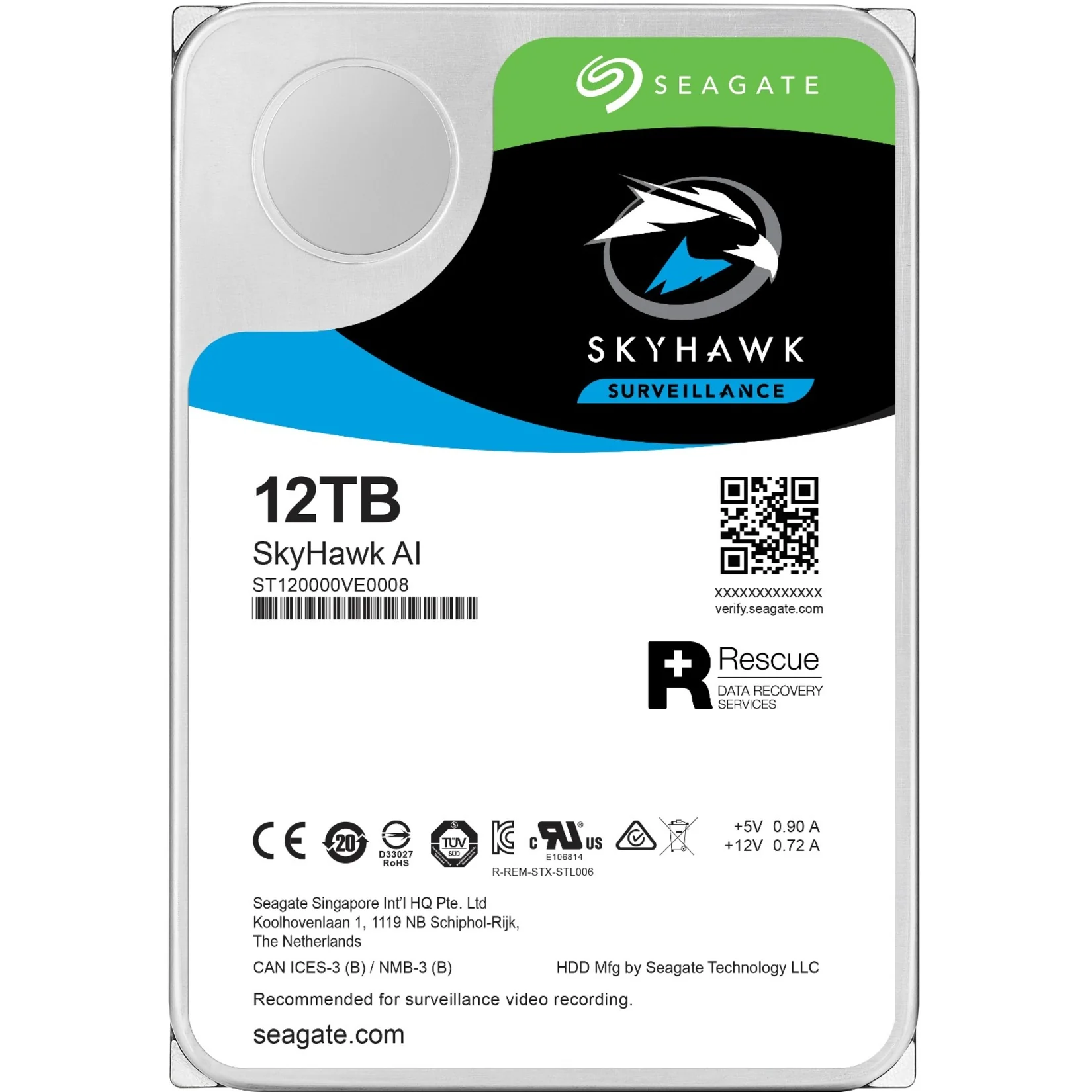 1065565300_49e4fed6-2f27-490a-b9fc-ea910ceb6ba0_1900x Seagate SkyHawk AI 12TB 7200RPM Surveillance HDD – SATA 6.0Gb/s, 256MB Cache, ImagePerfect AI, Supports 64 HD & 32 AI Streams - Image 1