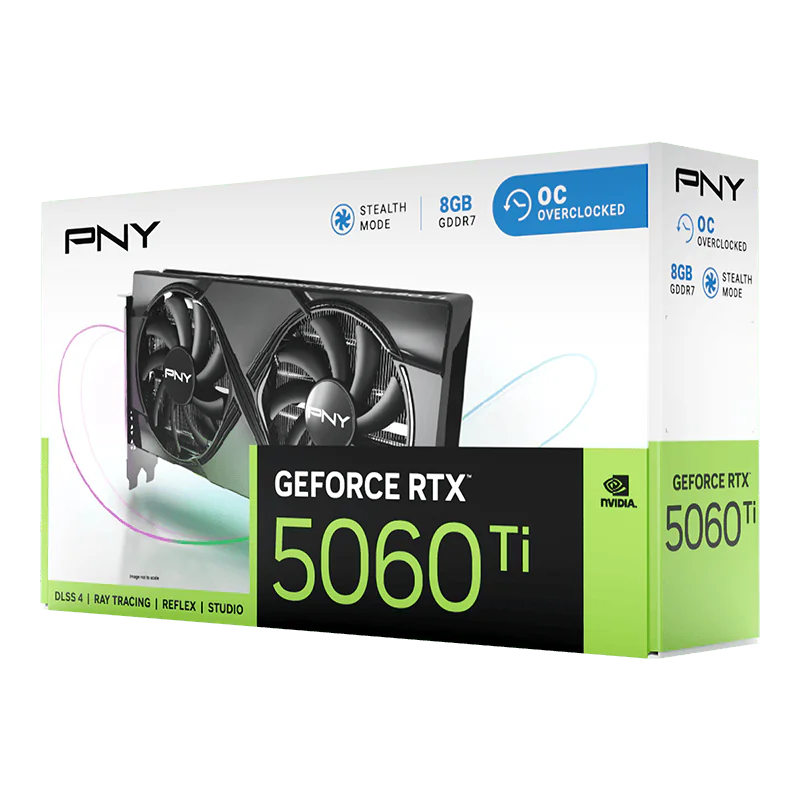 11-PNY-RTX-5060-Ti-STD-OC-8GB-EPIC-X-Triple-Fan-pk PNY GeForce RTX 5060 Ti OC 8GB GDDR7 GPU – Blackwell, DLSS 4, PCIe 5.0, 448GB/s, 3x DP 2.1 + HDMI 2.1, Dual Fan, Ray Tracing, Studio Ready, VelocityYX Software | 1 YEAR WARRANTY - Image 11