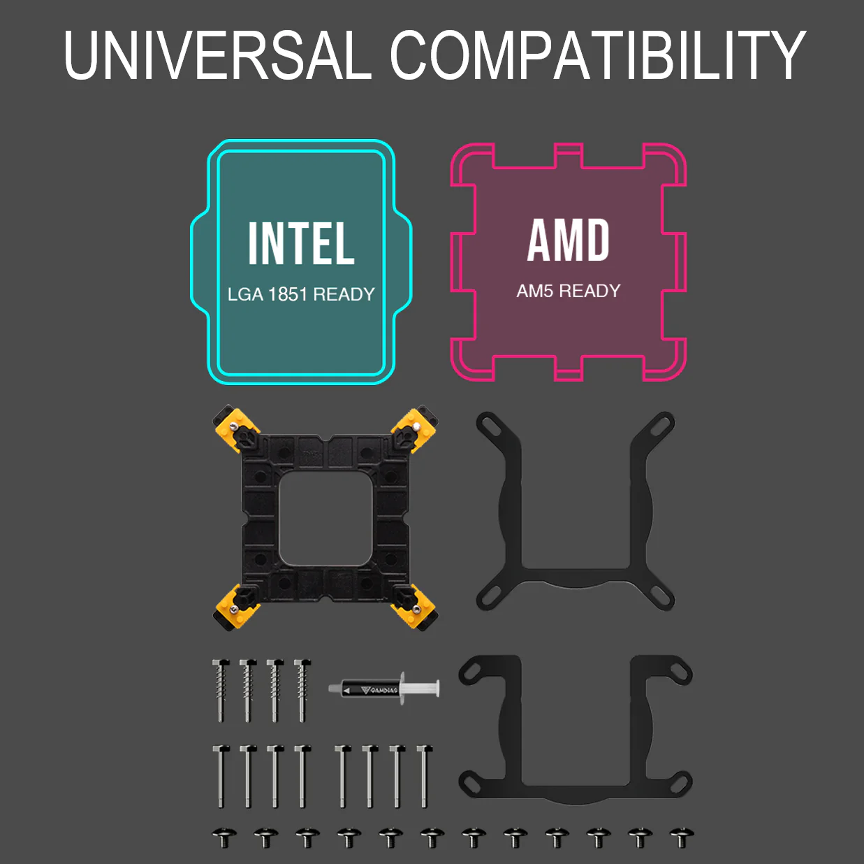 AURA_GL360_DIGITAL_BK_IMG_KeyFeature6 AURA-GL360-DIGITAL-B GAMDIAS AURA GL360 LIQUID COOLER DIGITAL 3xARGB PWM BLACK GAMDIAS AURA GL360 Digital Liquid Cooler With 2.1” Real-Time Display, ARGB PWM Fans, Copper Base, 73.7 CFM Airflow, 396mm Radiator, AM5 & LGA 1851 Support, Zeus Cast Software | BLACK