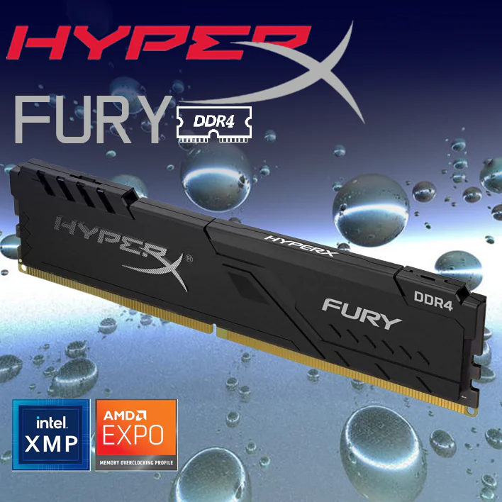HyperX Fury 32GB 3200MHz DDR4 Ram CL16 DIMM HX432C16FB3/32-USED RAM HYPERX FURY 32GB 3200 DDR4 **USED** Kingston HyperX Fury 32GB DDR4-3200 CL16 DIMM RAM Single Module With XMP 2.0 Support, Low-Profile Heat Spreader, 1.35V, 288-Pin, Dual Rank 2Rx8, For Intel/AMD Builds | Used HX432C16FB3