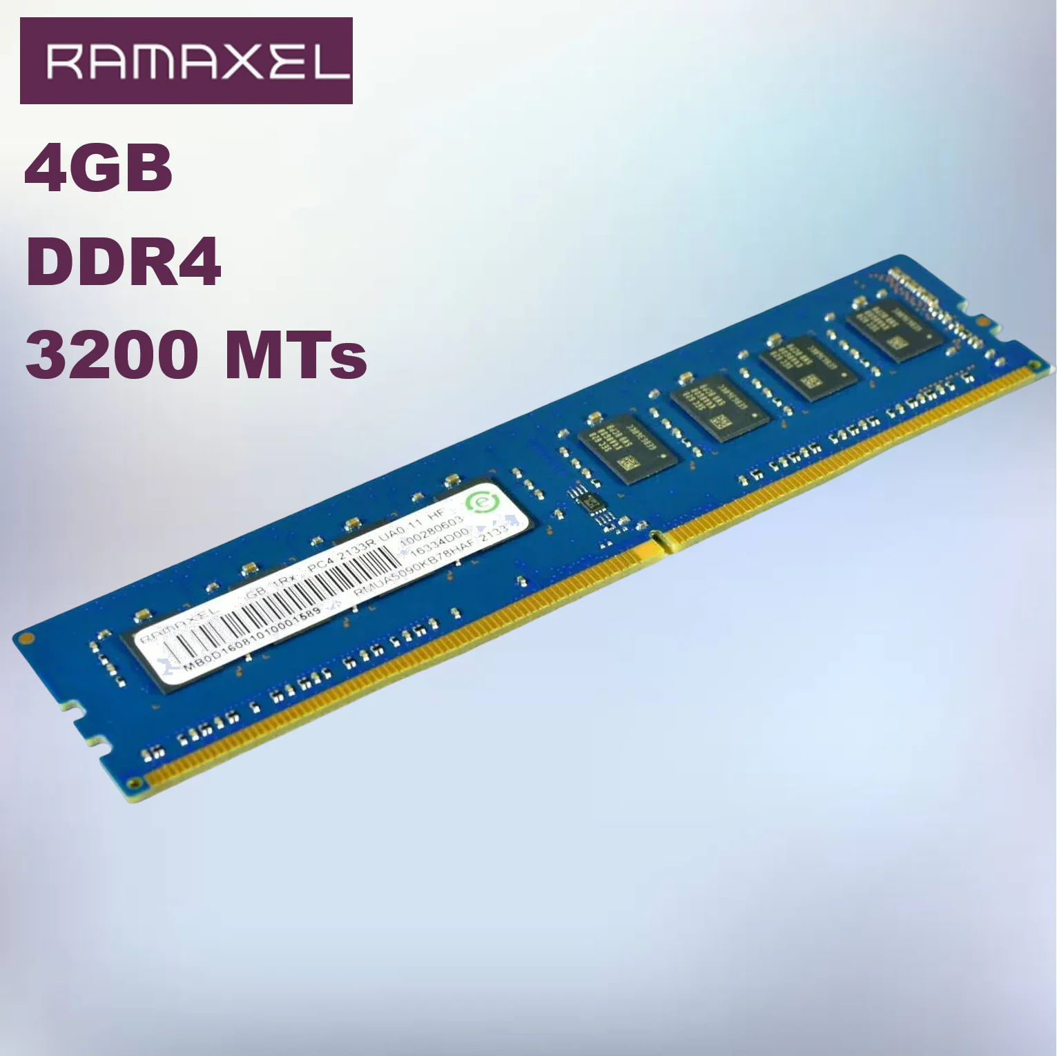 RamAxel 4GB DDR4-3200 UDIMM Desktop Memory RMUA5190MJ86H9F-3200 With CL22 Latency, PC4-25600 Speed, 288-Pin Design, 1.2V, Single Rank x16, Non-ECC, Unbuffered, JEDEC Standard
